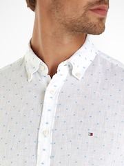 Tommy Hilfiger Blue Linen Dot Shirt - Image 3 of 6
