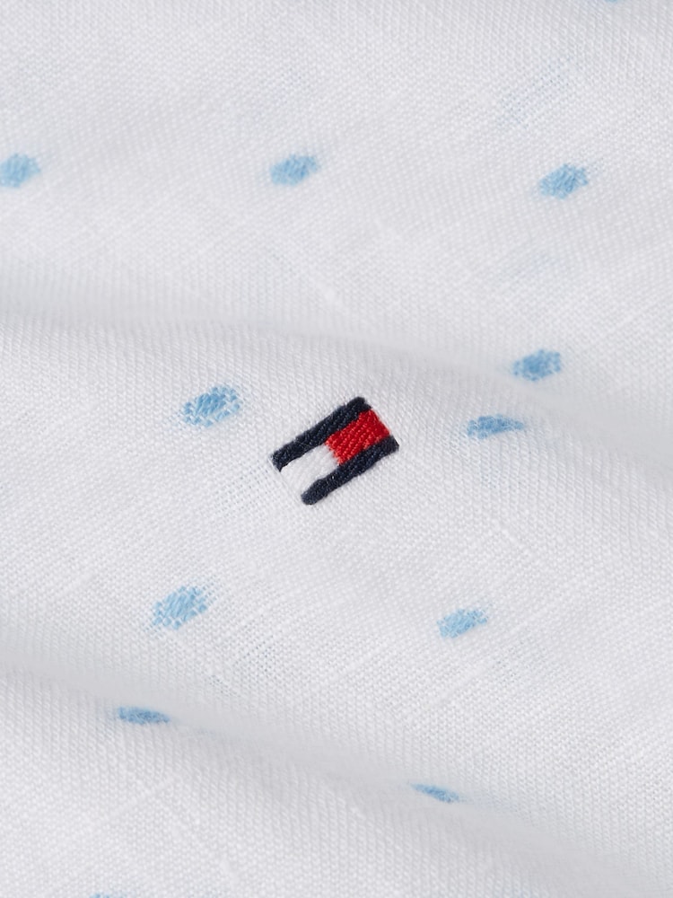 Tommy Hilfiger Blue Linen Dot Shirt - Image 6 of 6