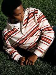 Tommy Hilfiger Natural Monotype Stripe Rugby 100% Cotton Top - Image 1 of 1
