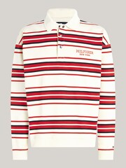 Tommy Hilfiger Natural Monotype Stripe Rugby 100% Cotton Top - Image 6 of 6