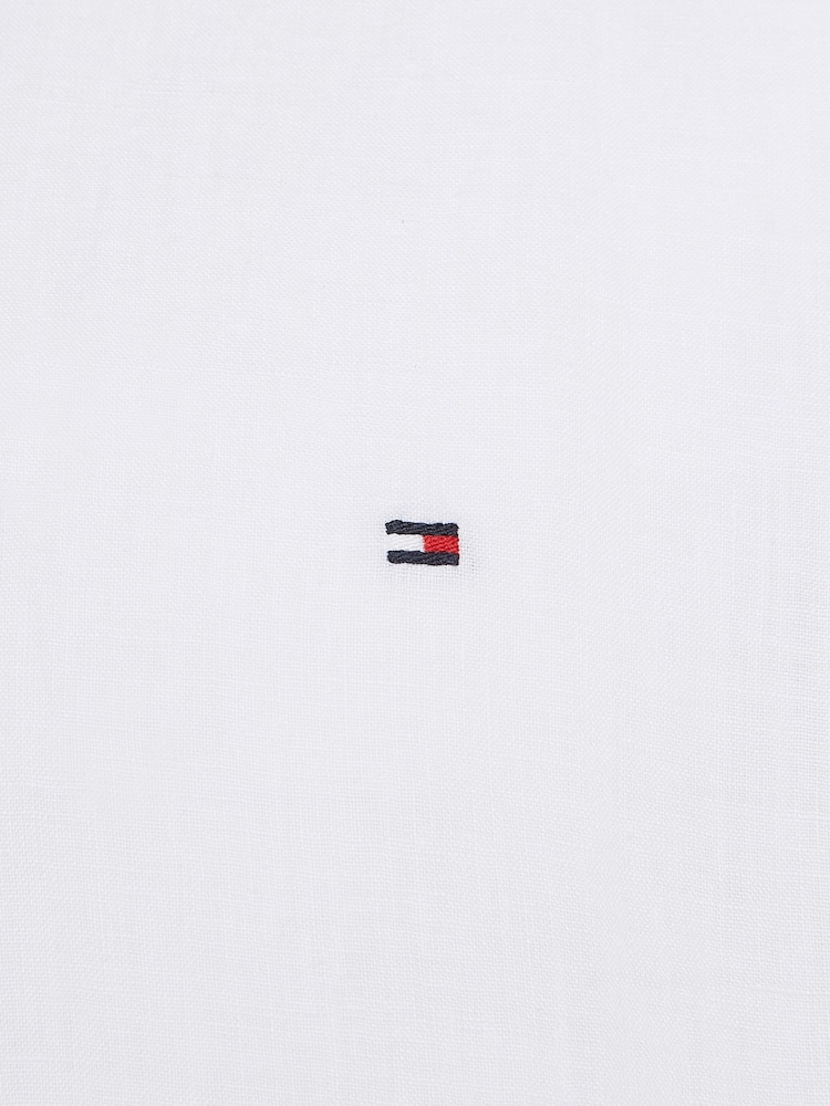 Tommy Hilfiger White Pigment Dyed 100% Linen Shirt - Image 3 of 3