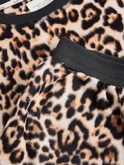 Leopard Print Long Sleeve Fleece Pyjamas - Image 11 of 11