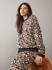 Leopard Print Long Sleeve Fleece Pyjamas - Image 8 of 11