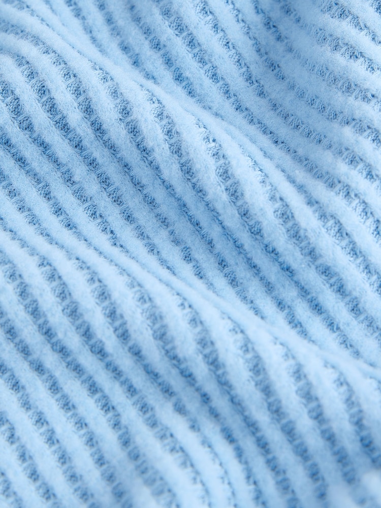 Blue Cosy Waffle Long Sleeve Pyjamas - Image 9 of 10