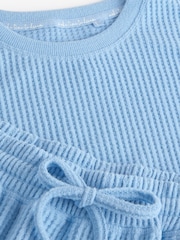 Blue Cosy Waffle Long Sleeve Pyjamas - Image 10 of 10