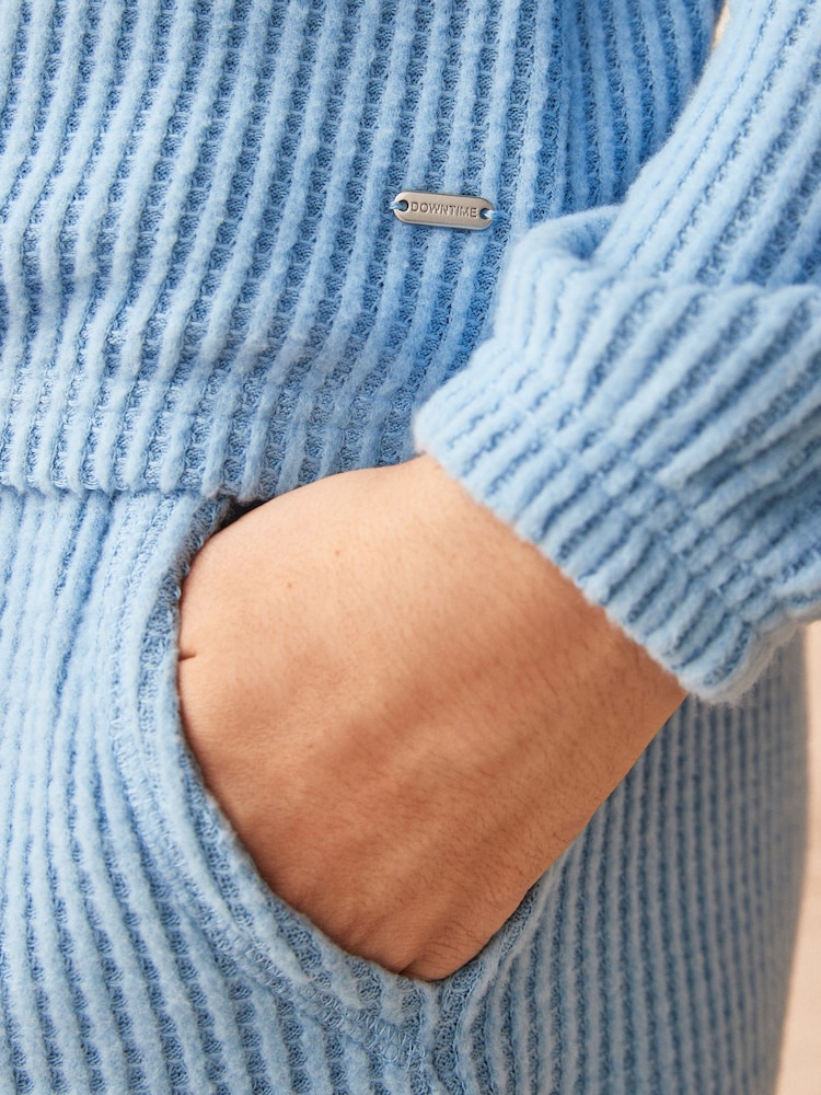 Blue Cosy Waffle Long Sleeve Pyjamas - Image 3 of 10