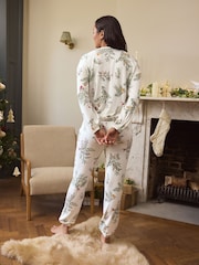White Robin Christmas Cosy Long Sleeve Pyjamas - Image 3 of 6