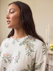 White Robin Christmas Cosy Long Sleeve Pyjamas - Image 6 of 6