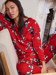 Red Mistletoe 100% Cotton Christmas Long Sleeve Pyjamas - Image 1 of 10