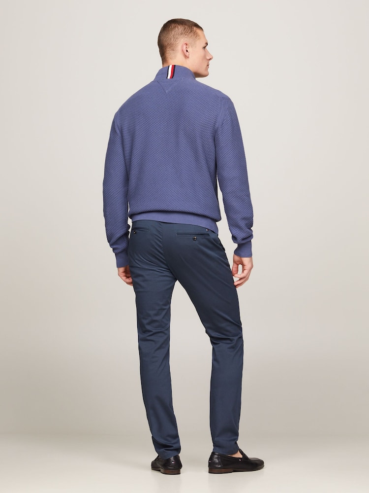 Tommy Hilfiger Blue Structure Zip Mock Sweater - Image 2 of 4