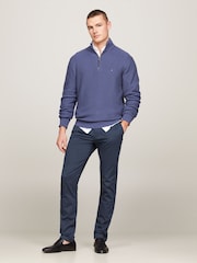 Tommy Hilfiger Blue Structure Zip Mock Sweater - Image 3 of 4