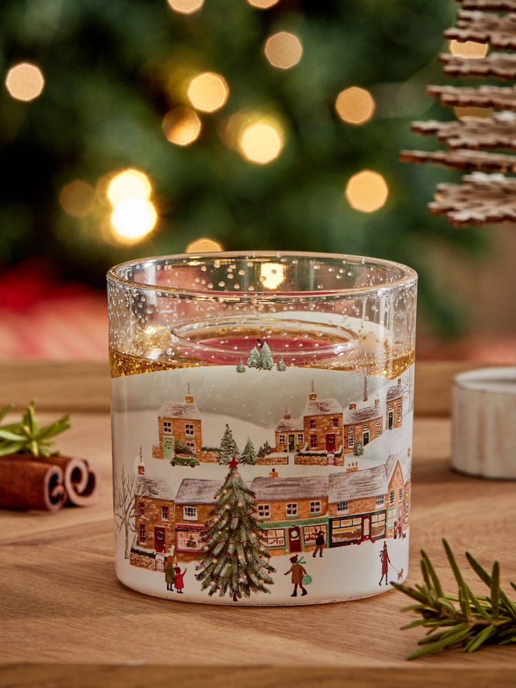 Red Festive Spice Scented Christmas Light Up Candle - Image 2 of 4