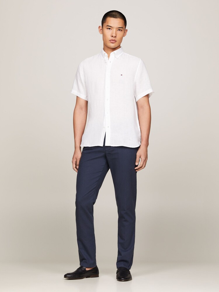 Белый - Tommy Hilfiger Pigment Dyed 100% Linen Shirt - Изображение 1 из 5