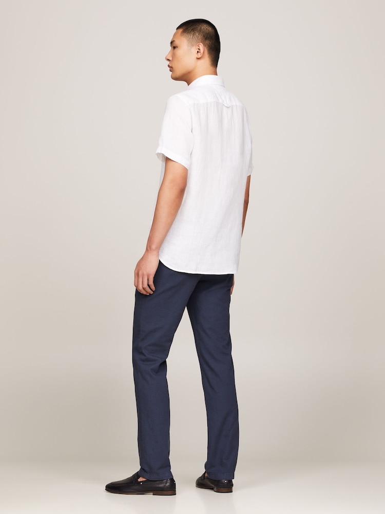 Белый - Tommy Hilfiger Pigment Dyed 100% Linen Shirt - Изображение 2 из 5