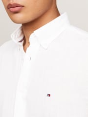 Белый - Tommy Hilfiger Pigment Dyed 100% Linen Shirt - Изображение 4 из 5