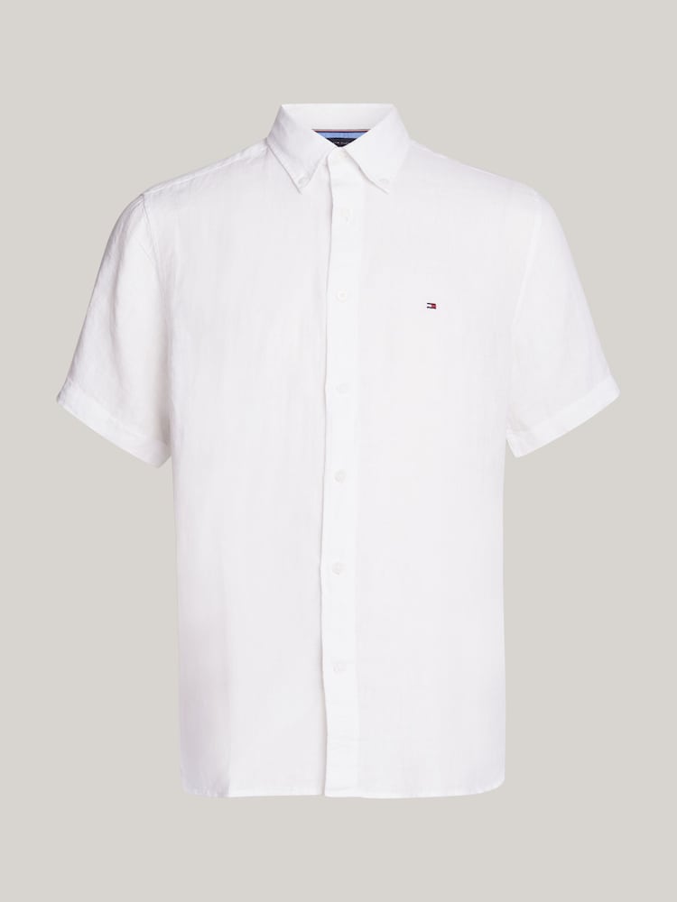 Tommy Hilfiger White Pigment Dyed 100% Linen Shirt - Image 5 of 5 Tommy Hilfiger White Pigment Dyed 100% Linen Shirt - Image 5 of 5