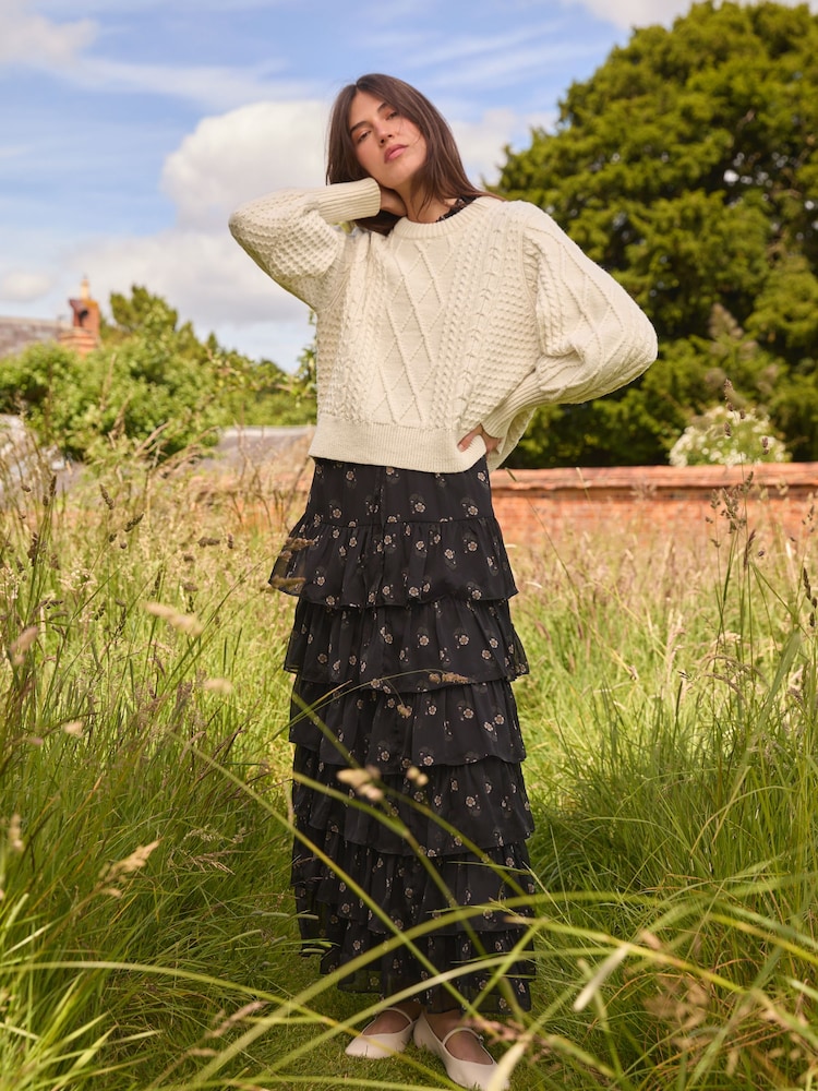 Laura Ashley Cream Cable Knit Jumper - Image 2 of 6