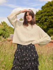 Laura Ashley Cream Cable Knit Jumper - Image 6 of 6