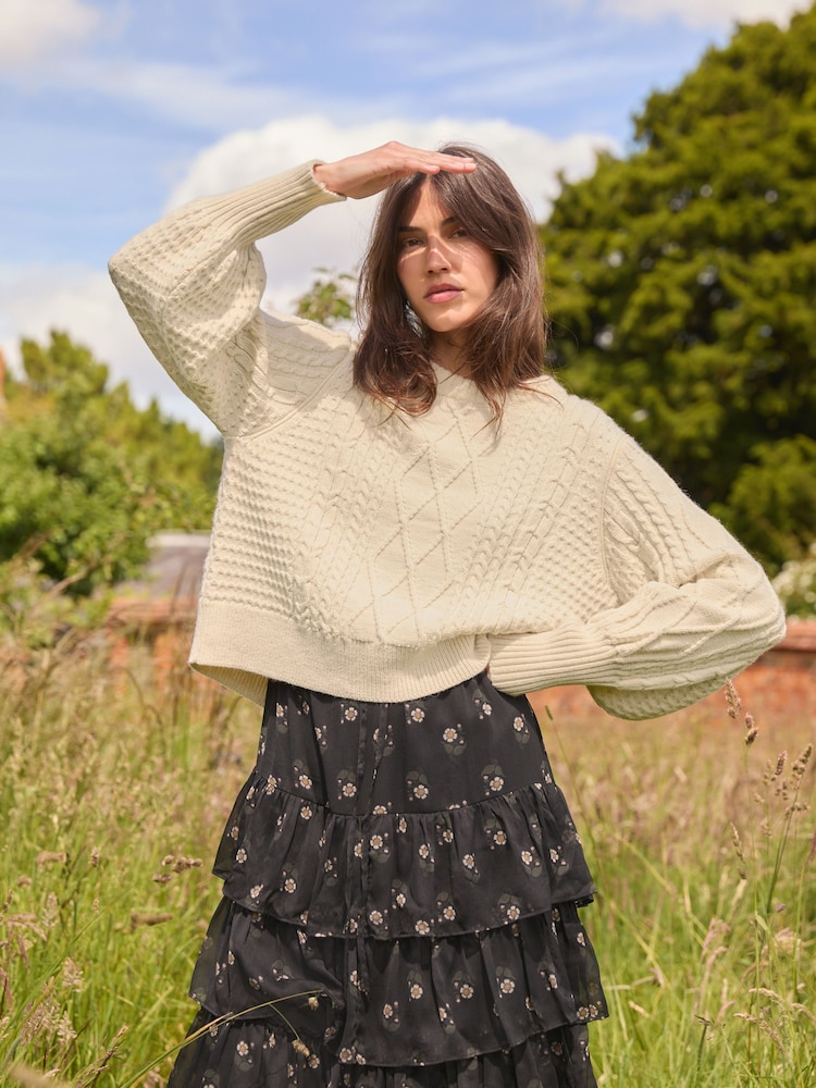Laura Ashley Cream Cable Knit Jumper - Image 6 of 6