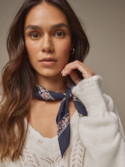 Laura Ashley Ecru White Pointelle V-Neck Jumper - Image 12 of 12