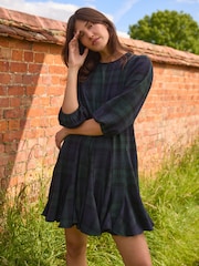 Laura Ashley Navy Watch Check Mini Dress - صورة 2 من 3