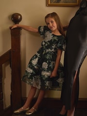 Laura Ashley Black Satin Bias Cut Dress - Image 6 of 8