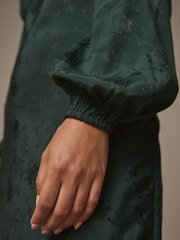 Laura Ashley Green Jacquard Bow Back Midaxi Dress - Image 4 of 4
