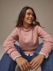 Laura Ashley Pink Crew Neck Jumper - Image 1 of 5