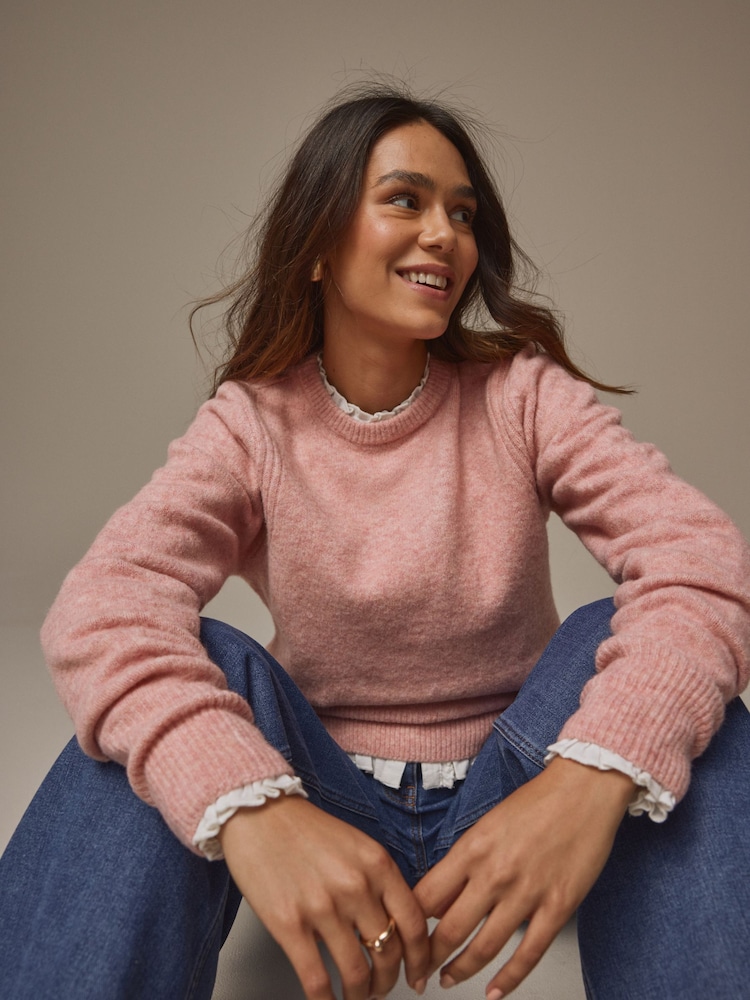 Laura Ashley Pink Crew Neck Jumper - Image 1 of 5