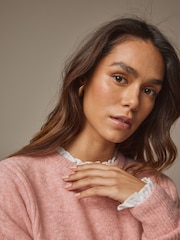 Laura Ashley Pink Crew Neck Jumper - Image 4 of 5