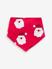 Red Baby 100% Cotton Christmas Bibs 3 Pack - Image 2 of 4