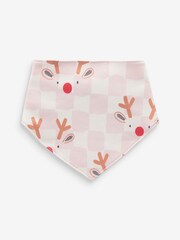 Red Baby 100% Cotton Christmas Bibs 3 Pack - Image 4 of 4