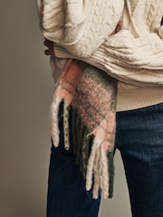 Laura Ashley Green/Pink Chunky Check Scarf - Image 7 of 8