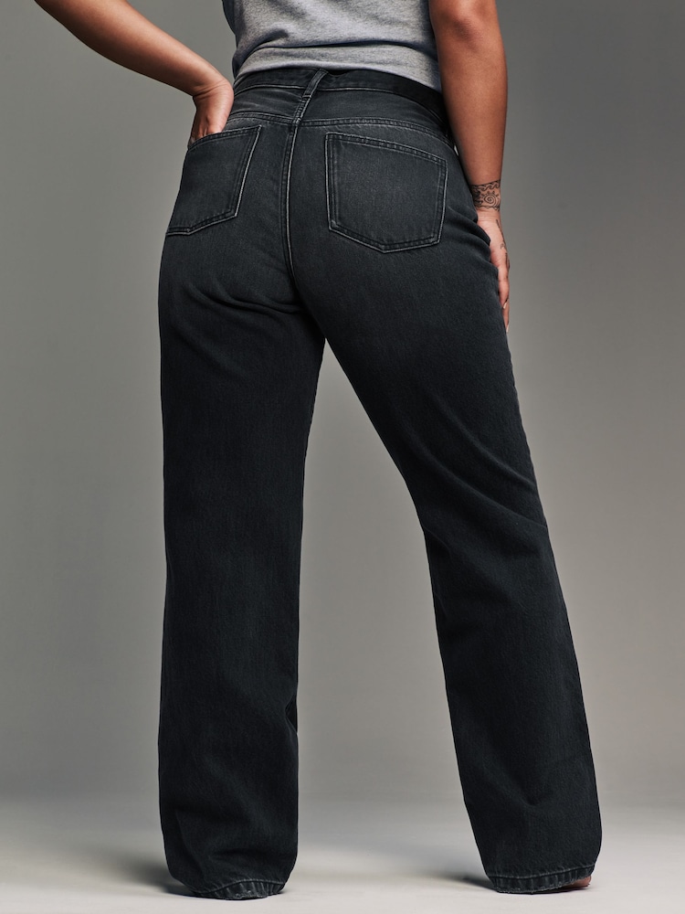 Washed Black Hourglass Rigid Straight Leg 100% Cotton Jeans - Image 2 of 7