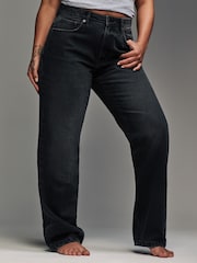 Washed Black Hourglass Rigid Straight Leg 100% Cotton Jeans - Image 3 of 7
