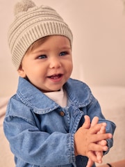 Neutral Baby Knitted Pom Hat - Image 1 of 3