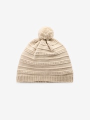 Neutral Baby Knitted Pom Hat - Image 2 of 3