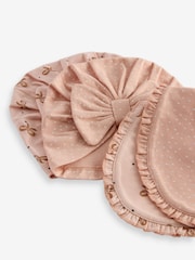 Rosa - Baby 100% Cotton Bow Turban and Bibs Set 4 Pack (0-18mths) - Imagen 6 de 6