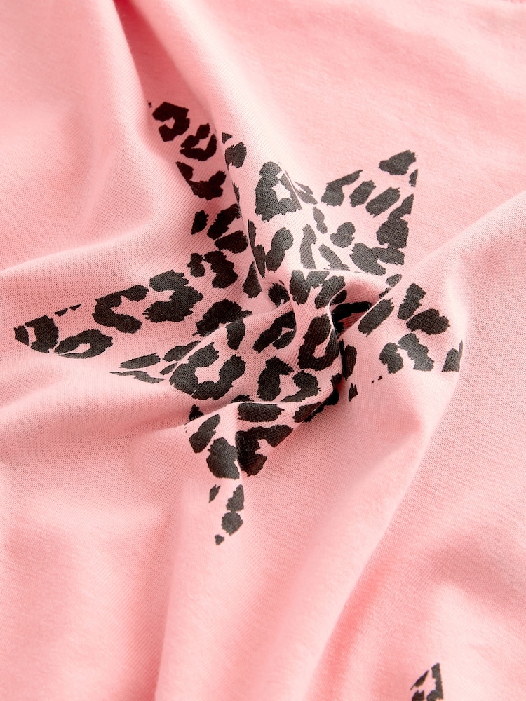 Pink Leopard Star 100% Cotton Long Sleeve Pyjamas - Image 10 of 10