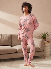 Pink Leopard Star 100% Cotton Long Sleeve Pyjamas - Image 2 of 10
