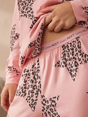 Pink Leopard Star 100% Cotton Long Sleeve Pyjamas - Image 4 of 10