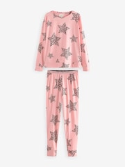 Pink Leopard Star 100% Cotton Long Sleeve Pyjamas - Image 5 of 10