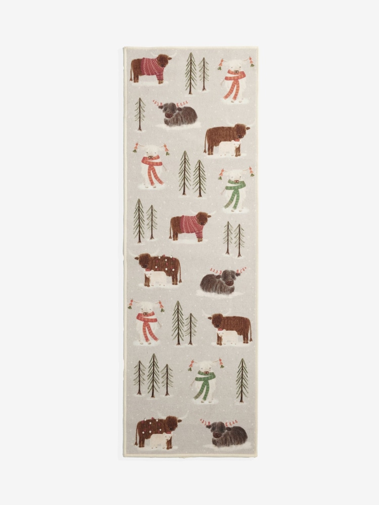 Natural Washable Christmas Hamish The Highland Cow Runner - Image 6 of 6