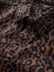 Leopard Print 100% Cotton Denim Belted Jumpsuit - Image 7 of 8