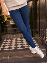 Dark Blue Brushed Jersey Denim Leggings - Image 4 of 8