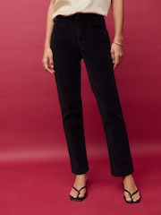 Black Velvet Straight Jeans - Image 1 of 4