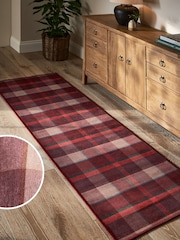 Red Washable Check Runner - Image 1 of 5