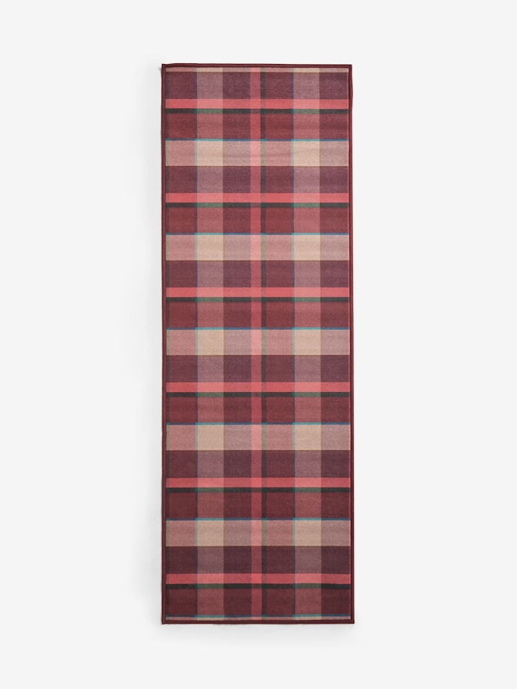 Red Washable Check Runner - Image 5 of 5