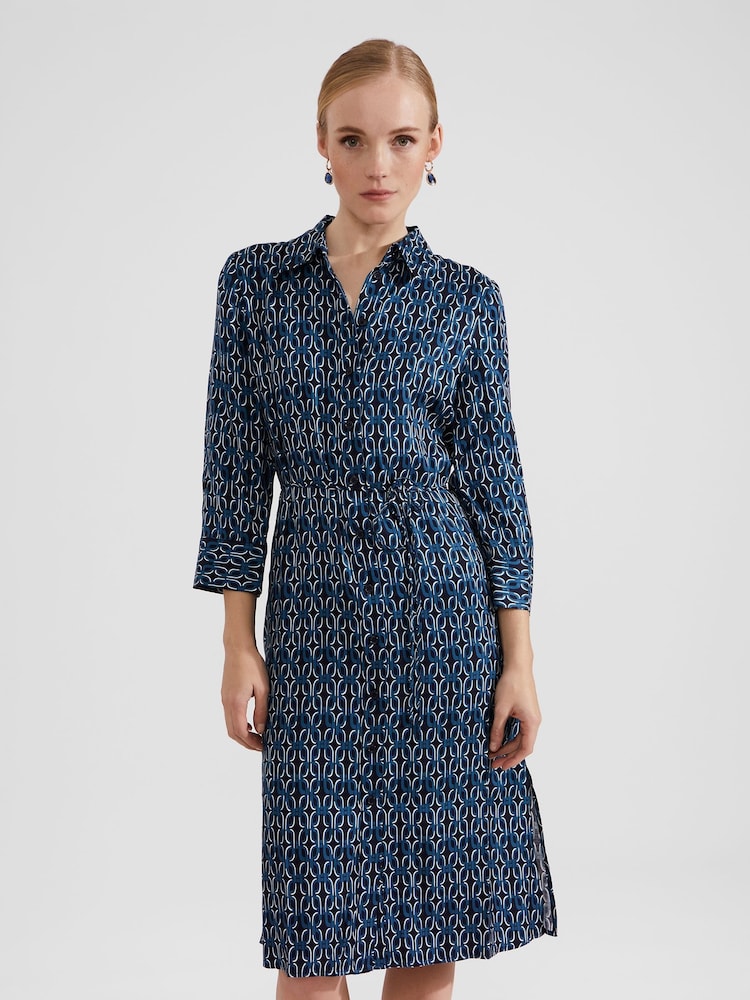 Hobbs Blue Cali Dress - Image 2 of 4 Hobbs Blue Cali Dress - Image 2 of 4
