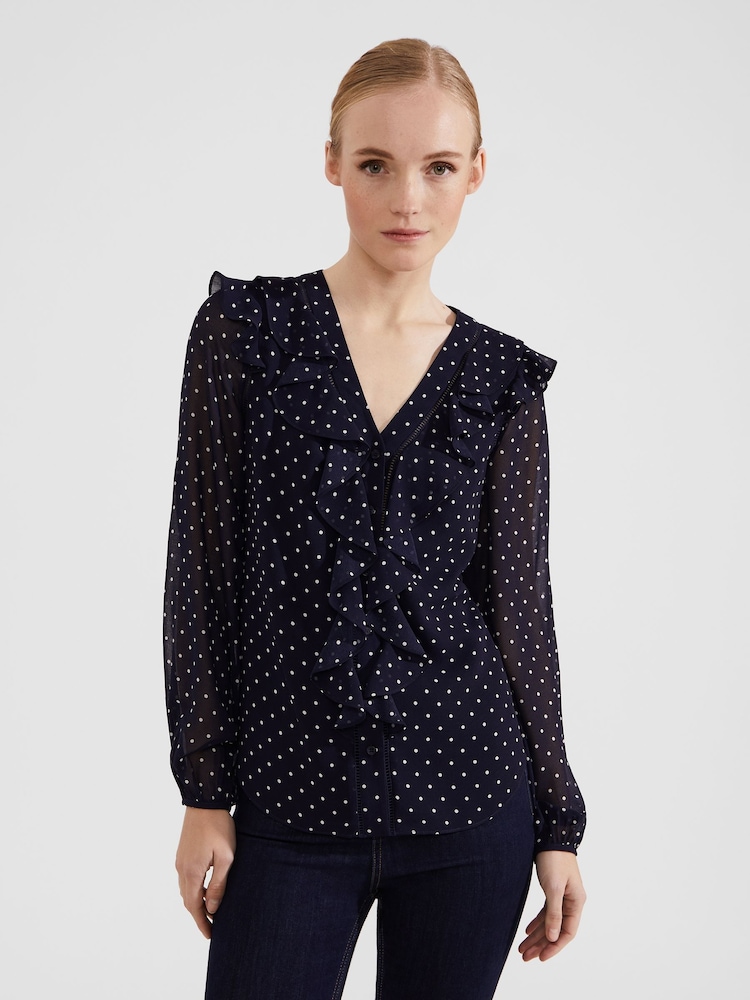 Hobbs Blue Rosana Blouse - Image 1 of 4